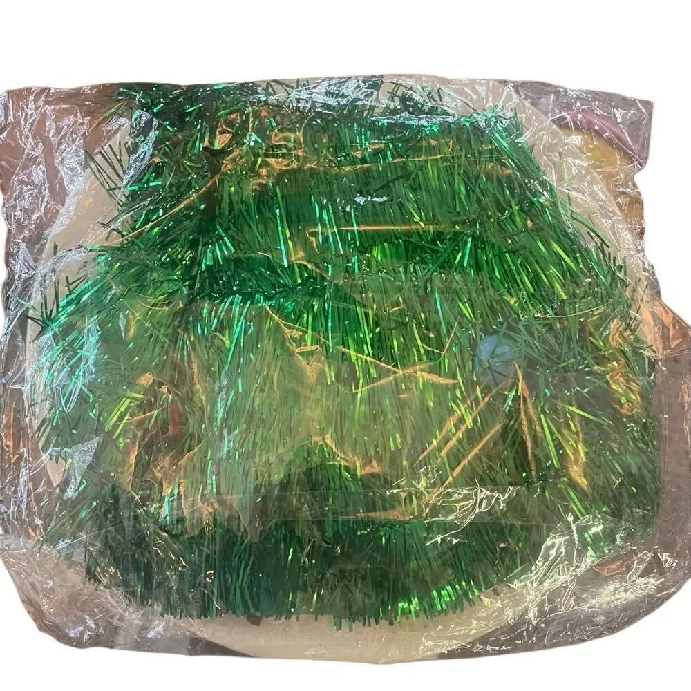 LAST ONE!!! Christmas Tree Novelty Party Hat Green Tinsel Star Topper Adult